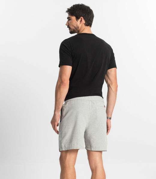 Bermuda Masculina Sarja Elástico E Bolsos Shift Cinza