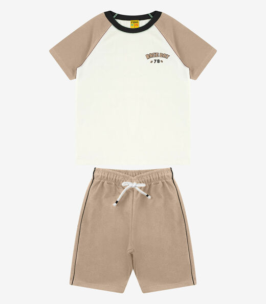 Image_Conjunto Camiseta com Bermuda Masculino Rovi Kids Marrom