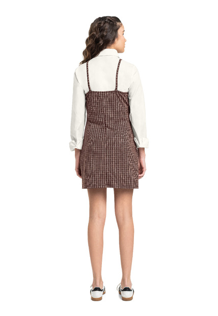 Vestido Juvenil Alça Malha Pontilhada Gloss