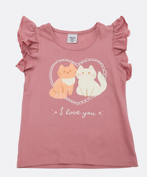Image_Camiseta Infantil Gatos Marisa Tam 1 a 3 Rosa