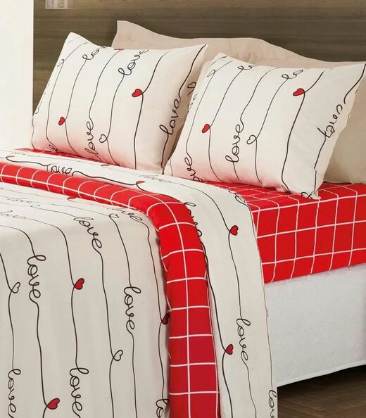 Jogo Capa De Edredom Casal 3 Peças Lar E Lazer Branco