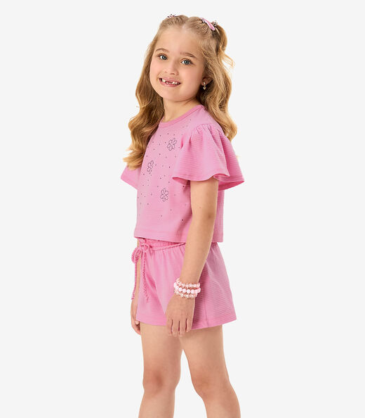 Image_Conjunto Blusa Com Shorts Infantil Rovi Kids Rosa