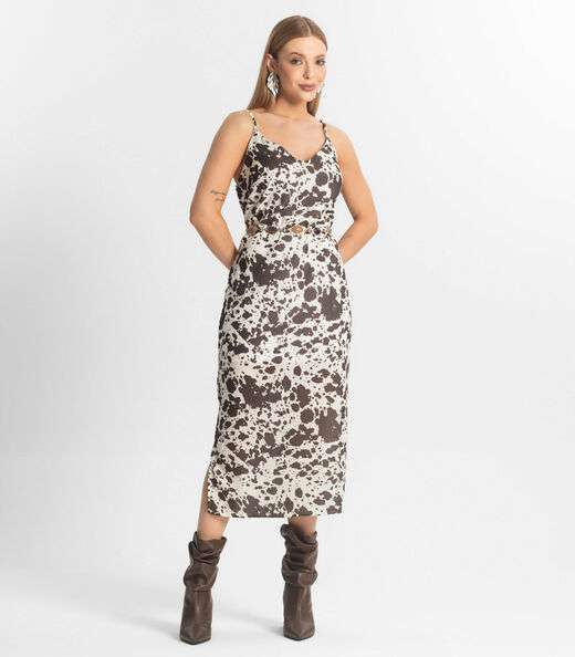 Image_Vestido Feminino Midi De Alça Animal Print Veshine Marrom