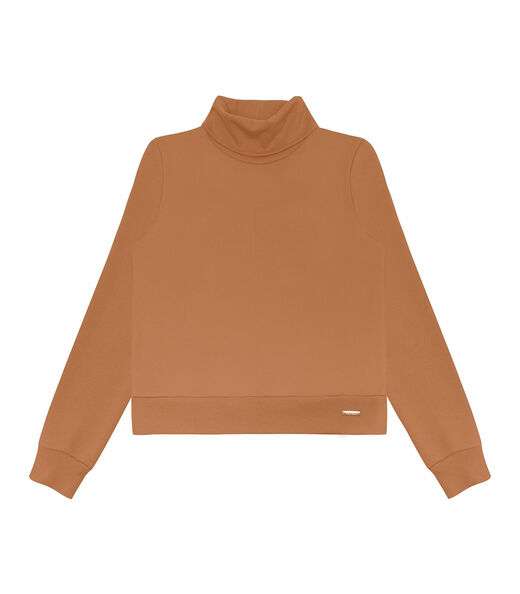 Blusão Feminino Em Moletom Rovitex Marrom