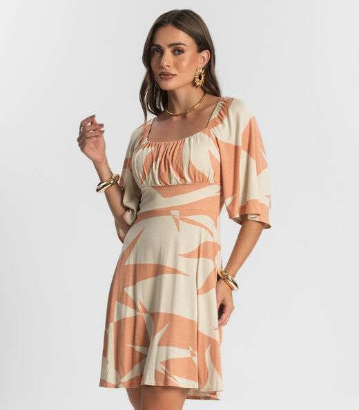 Vestido Feminino Estampado Endless Marrom