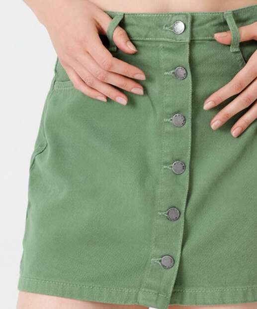 Saia Feminina Sarja Botões Marisa