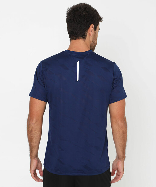 Camiseta Masculina Fitness Jacquard MR Azul