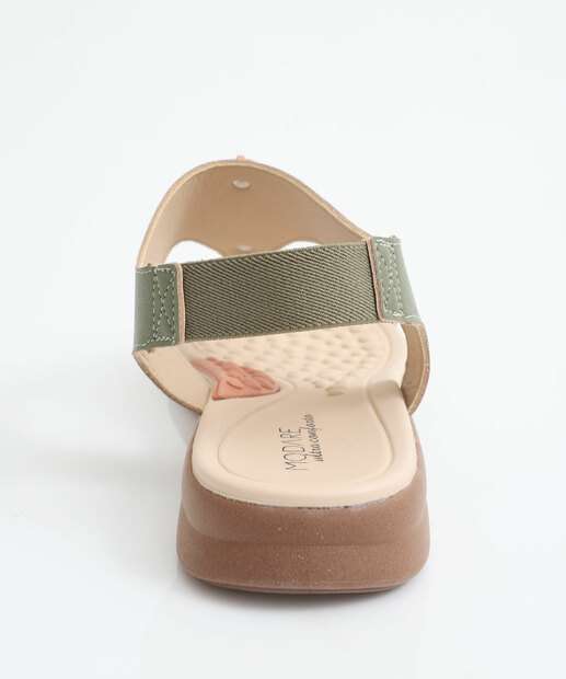 Sandália Feminina Rasteira Pedras Modare Verde