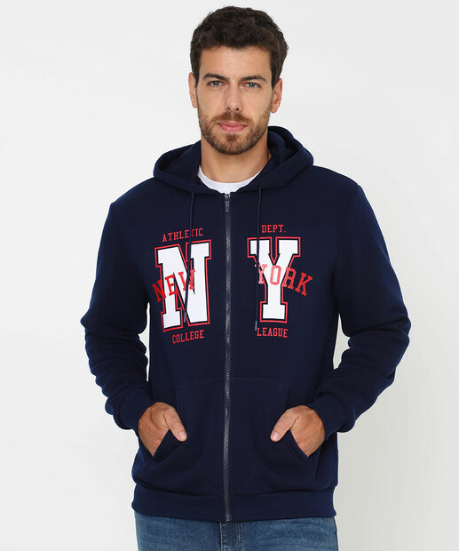 Image_Casaco Masculino Moletom Flanelado Capuz Marisa Azul