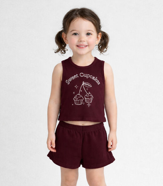Image_Conjunto Infantil Feminino Regata e Short Select Vermelho
