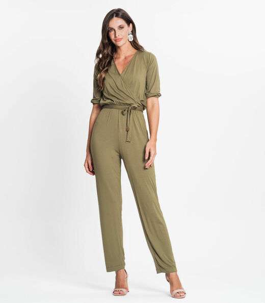 Macacão Feminino Manga 3/4 Rovitex Verde