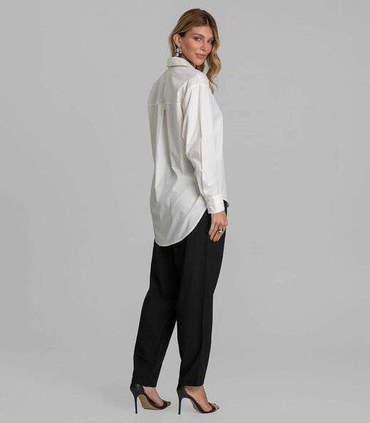 Calça Pantalona Feminina Em Alfaiataria Dianna Preto