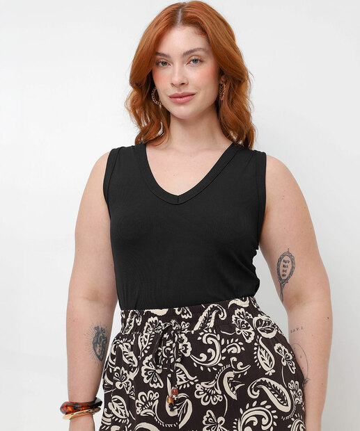 Image_Blusa Regata Plus Size Canelada Marisa Preto