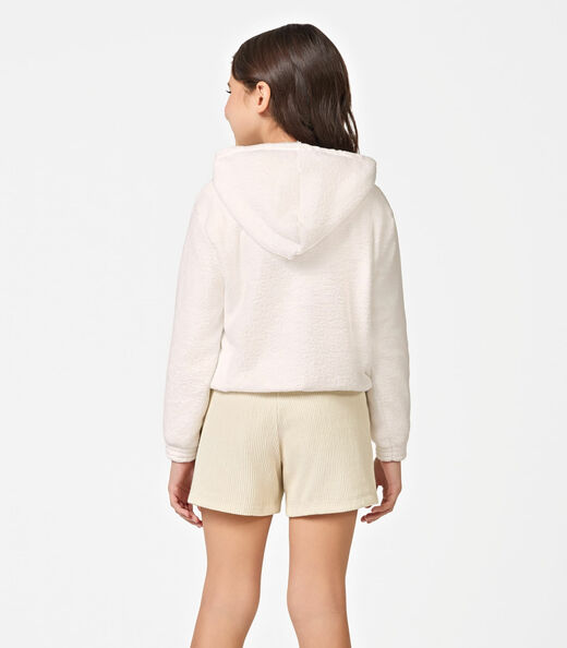 Conjunto Blusão com Capuz e Shorts Trick Nick Bege