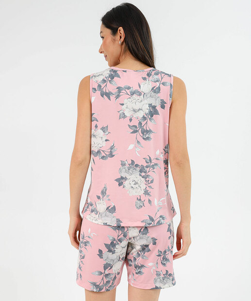 Pijama Feminino Estampa Floral Marisa Rosa