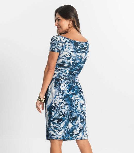 Vestido Feminino Curto Em Liganete Select Azul