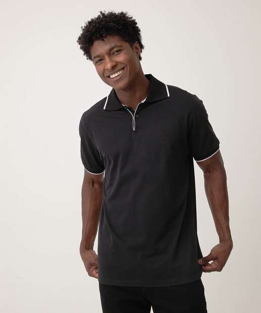 Image_Polo Masculina Manga Curta Marisa Preto