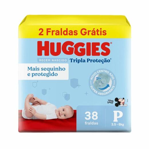 Image_Kit 4 Fraldas Huggies Tripla Proteção Meguinha (P) 38 Unidades cada