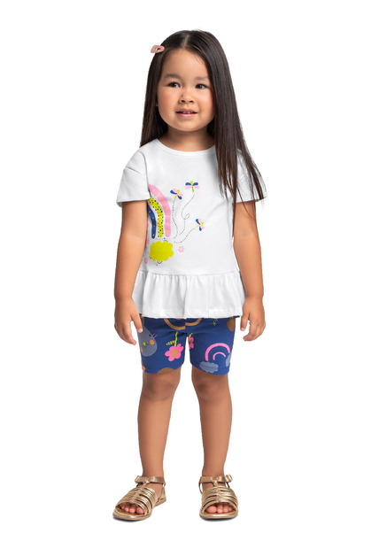 Conjunto Blusa e Ciclista Infantil Bee Loop
