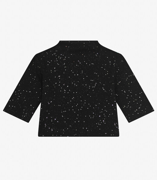 Blusa Juvenil Feminina Manga Curta em Ribana Minty Preto