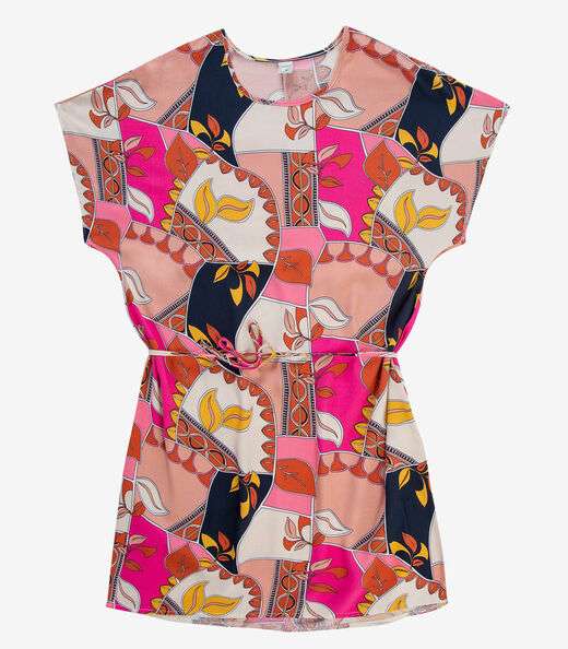 Vestido Feminino Estampado Infinita Cor Rosa