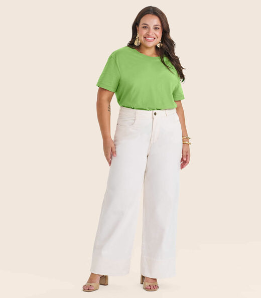 Blusa Manga Curta Plus Size Secret Glam Verde