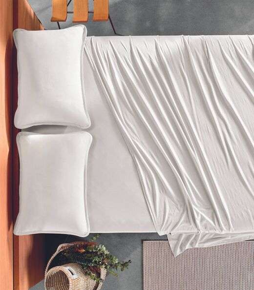 Lençol Solteiro Malha Fio Penteado Altenburg Branco