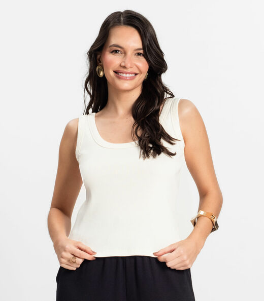 Regata Cropped Feminina Ribana Rovitex Bege