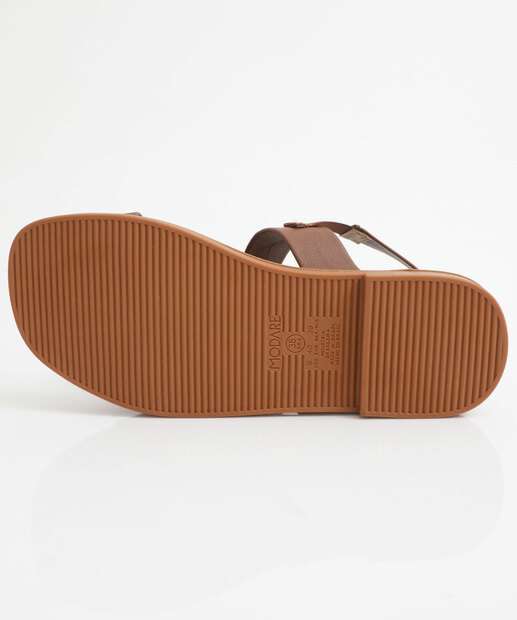 Sandália Feminina Rasteira Pedras Modare Marrom