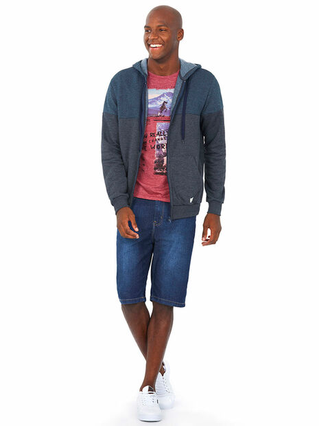 Bermuda Masculina Basica Jeans Escuro Polo Wear