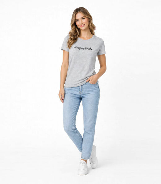Blusa Feminina com Estampa Infinita Cor Cinza