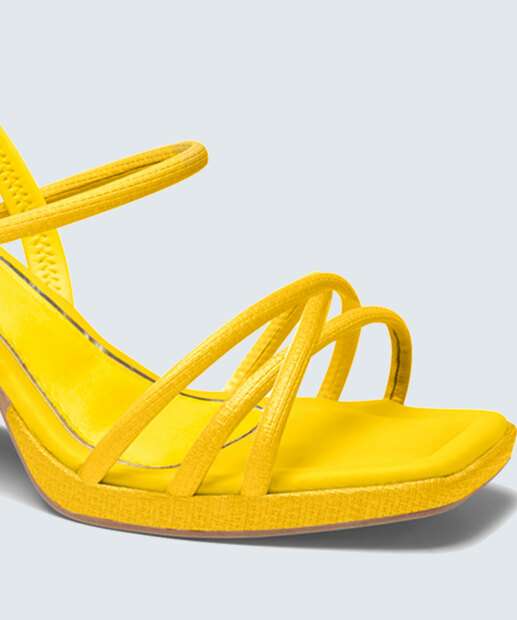 Sandália Salto Grosso Feminina Textura Mississipi 