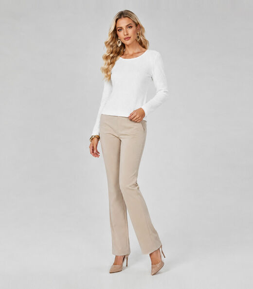 Blusa Manga Longa Básica Select Branco