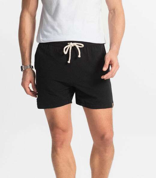 Bermuda Masculina Sarja Elástico E Bolsos Shift Preto