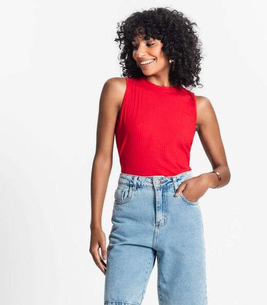 Image_Regata Feminina Ribana Canelada Rovitex Vermelho