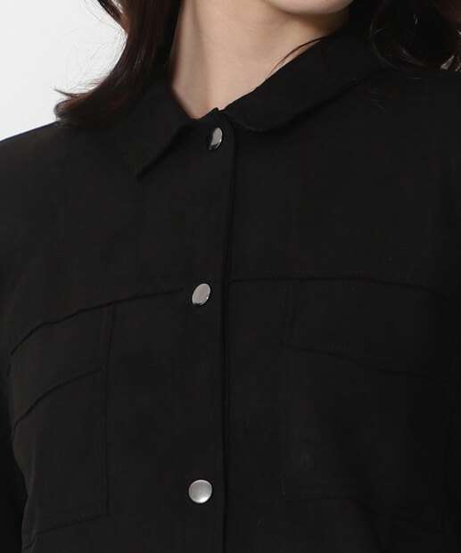 Camisa Feminina Suede Manga Longa Marisa