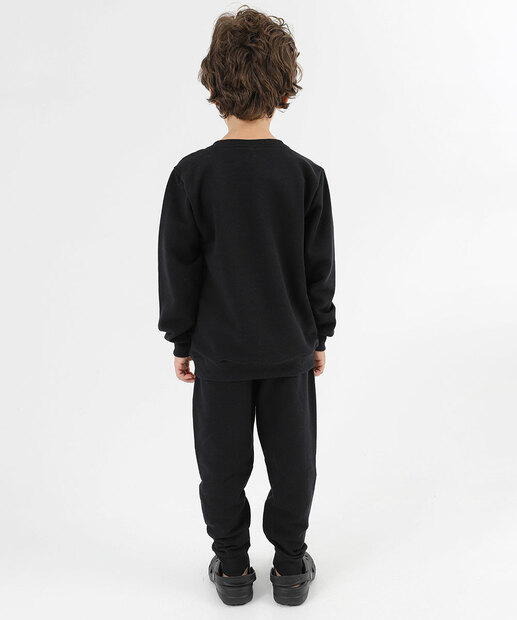 Conjunto Infantil Moletinho Shadow Tam 4 a 10 Preto