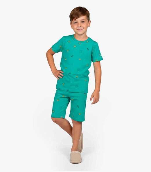 Image_Pijama Infantil Camiseta e Bermuda Select Verde