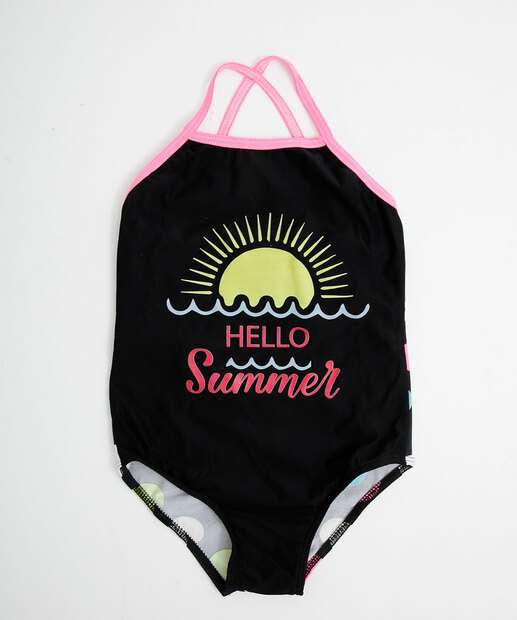 Maiô Infantil Estampa Frase Tam 6 a 14  