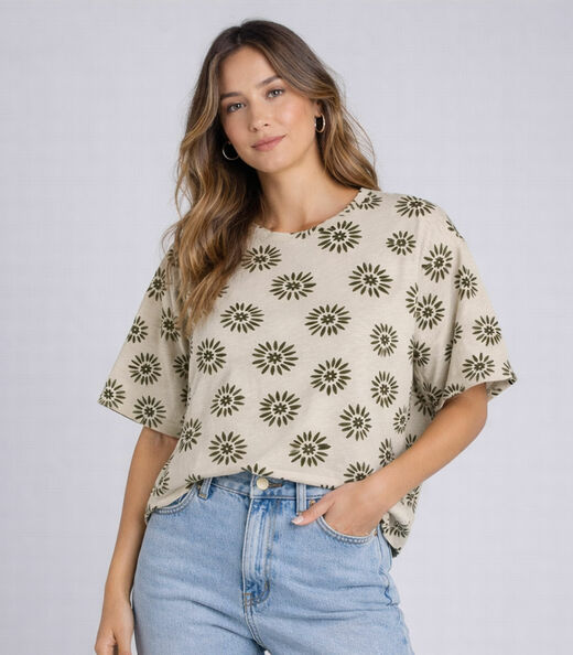 Image_Blusa Feminina Com Estampa Infinita Cor Verde