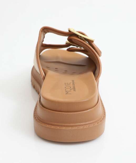 Tamanco Feminino Flatform Tiras Modare Caramelo