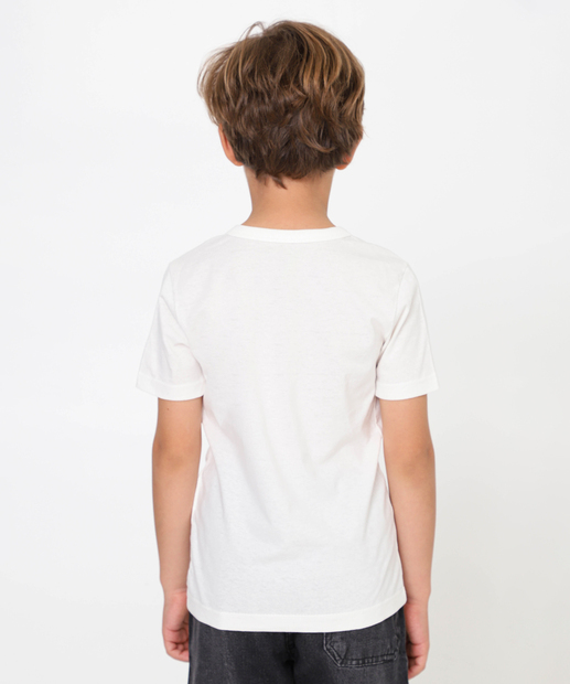 Camiseta Infantil Vingadores Marvel Tam 4 a 10 Off White 