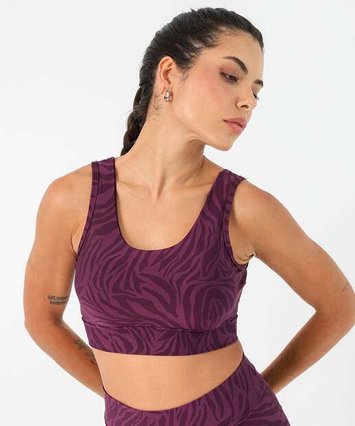 Image_Top Fitness Vazado Animal Print Marisa Roxo