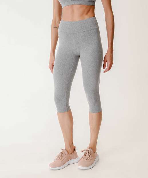 Calça Feminina Fitness Corsário Mescla Marisa