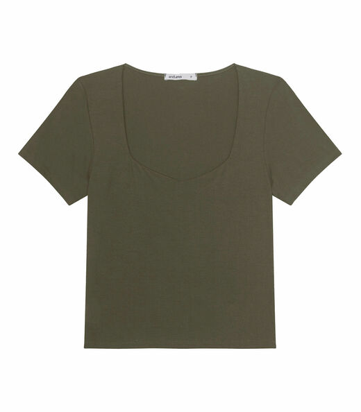 Blusa De Viscotorcion Com Decote Feminina Endless Verde