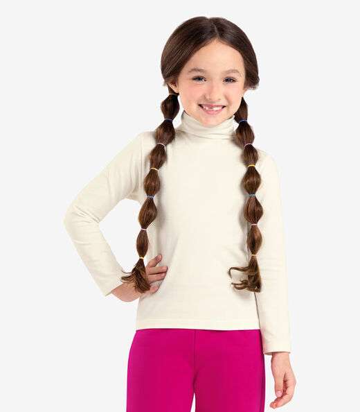 Blusa Manga Longa Infantil Gola Alta Rovitex Kids Bege