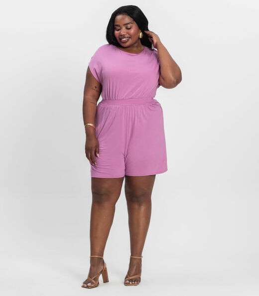 Macaquinho Feminino Malha Visco Infinita Cor Roxo