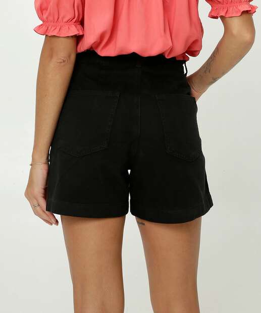 Short Cintura Alta Feminino Sarja Marisa