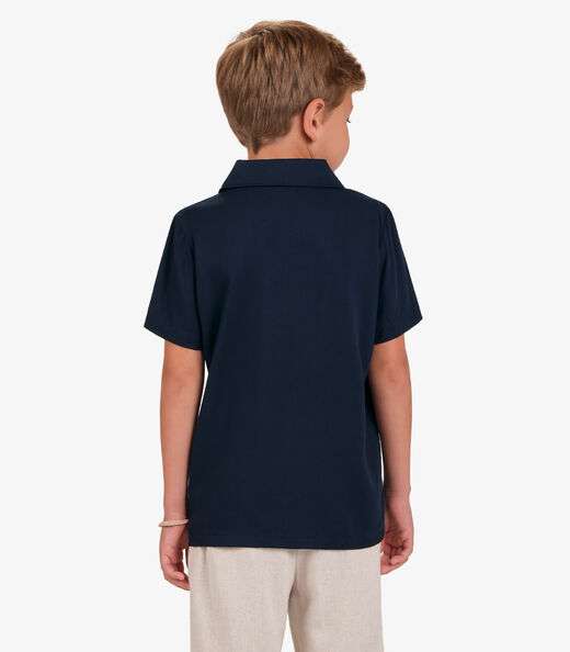 Camisa Viscose Sarjada Menino Trick Nick Azul