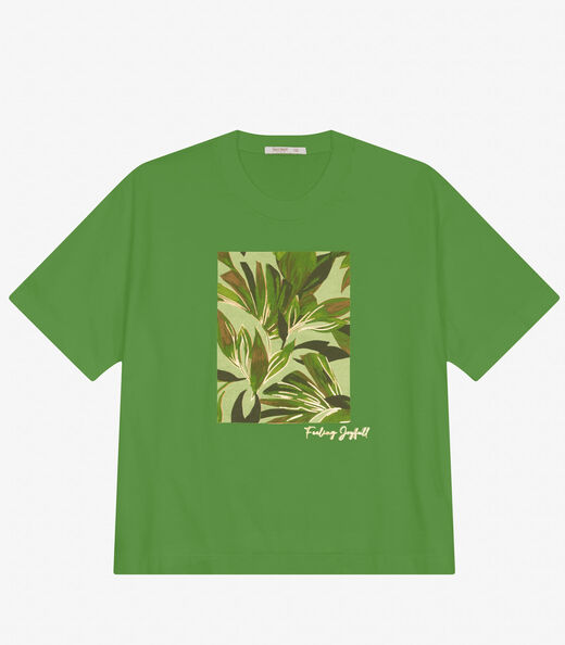 Camiseta Manga Curta Plus Size Secret Glam Verde